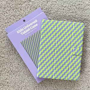 Kids & Adult Universal Tablet Case Fits 7-11" Purple Green Stripes Squiggle NEW